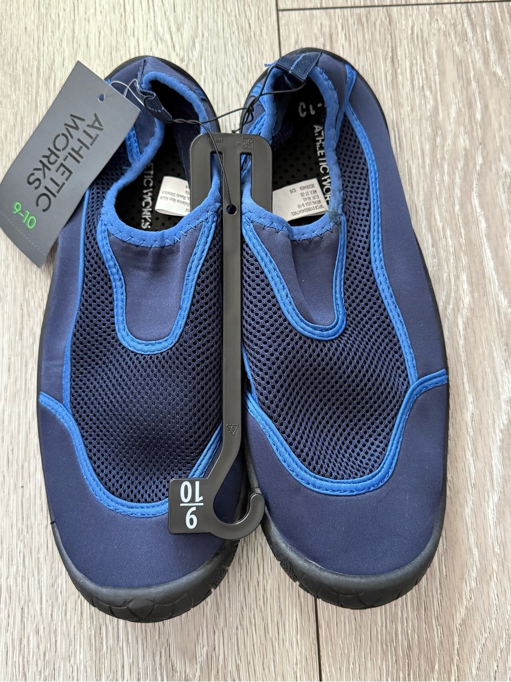 Athletic Works Men’s Navy and Royal Blue Slip-On Athletic Water Shoes